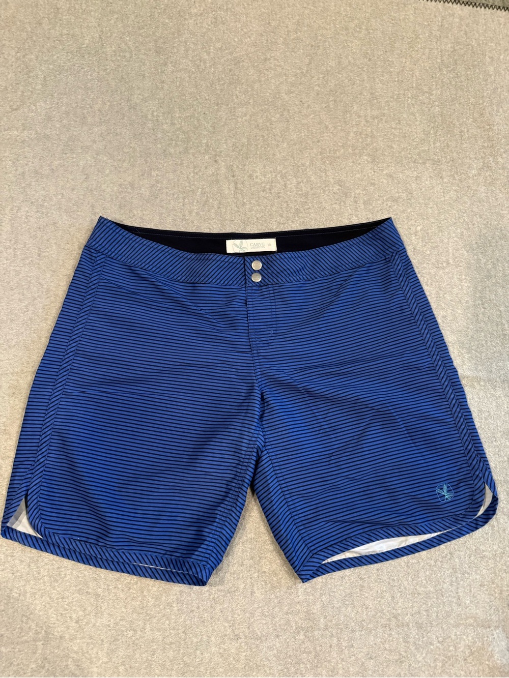 Carve Designs Blue Striped Women's Athletic/board Shorts